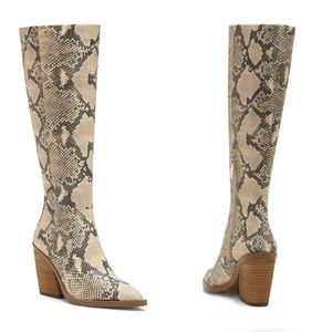 Vince Camuto Gravana Knee High Boot Snake Print 7